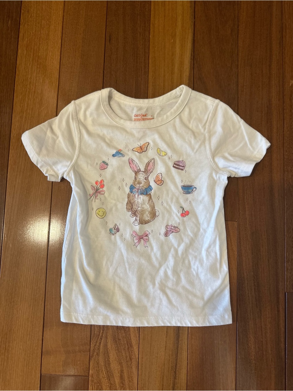 White Bunny Graphic Tee for Kids